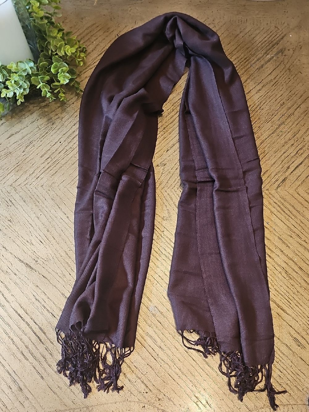 Brown Fringe Scarf